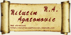 Milutin Agatonović vizit kartica